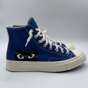 Unisex Comme des Garcons PLAY x Converse Chuck Taylor All-Star 70s Hi Blue NWB